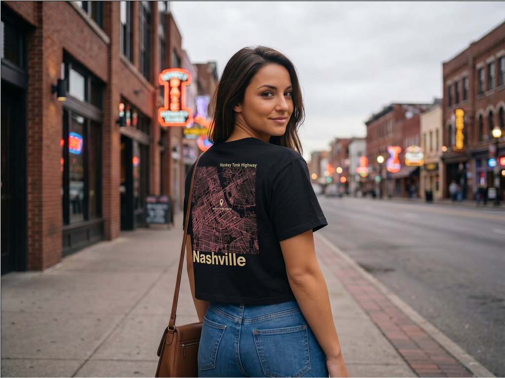 Nashville crop top: Honkey Tonk Highway