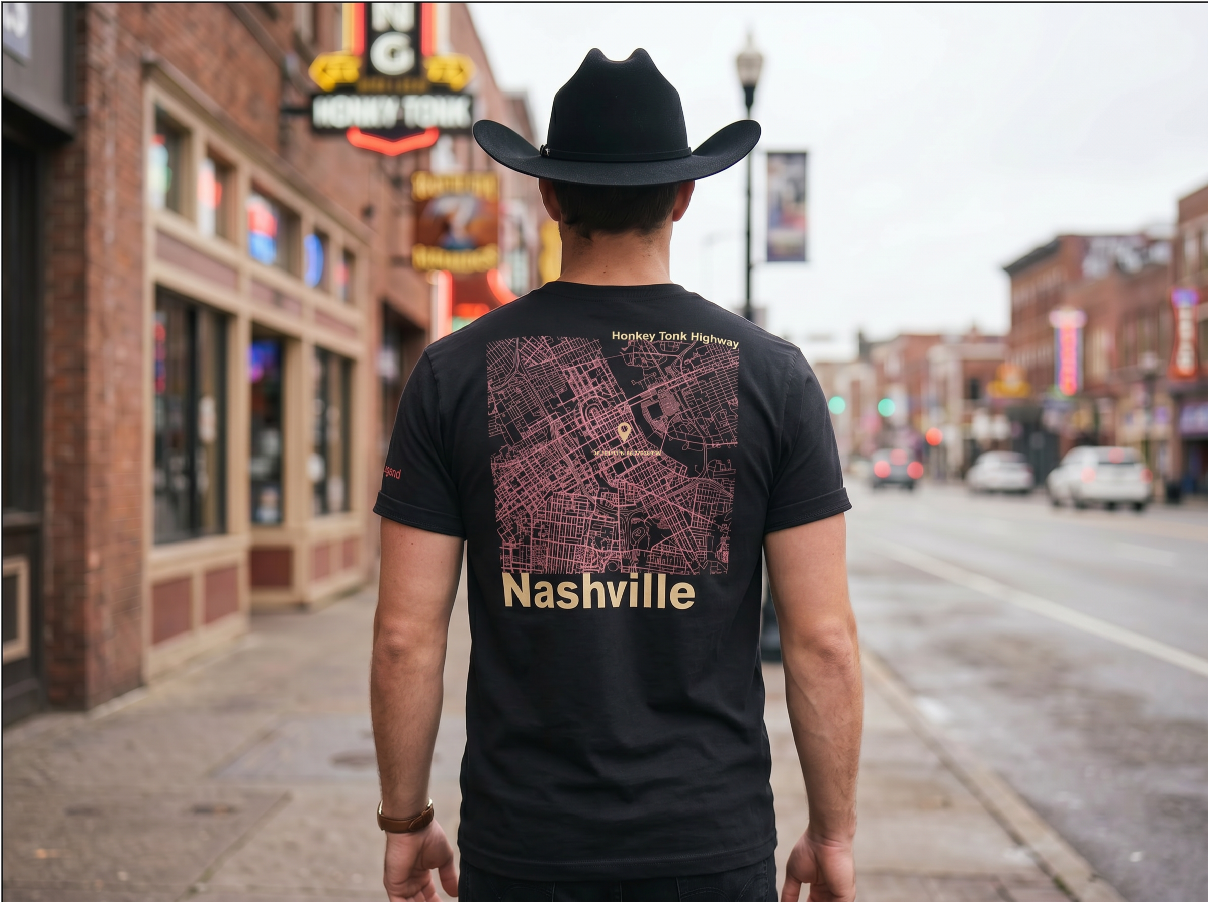 Nashville pocket t-shirt: Honky Tonk Highway