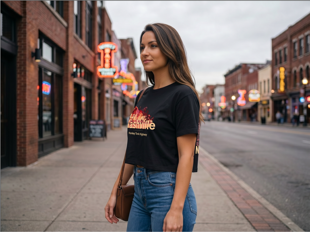 Nashville crop top: Honkey Tonk Highway
