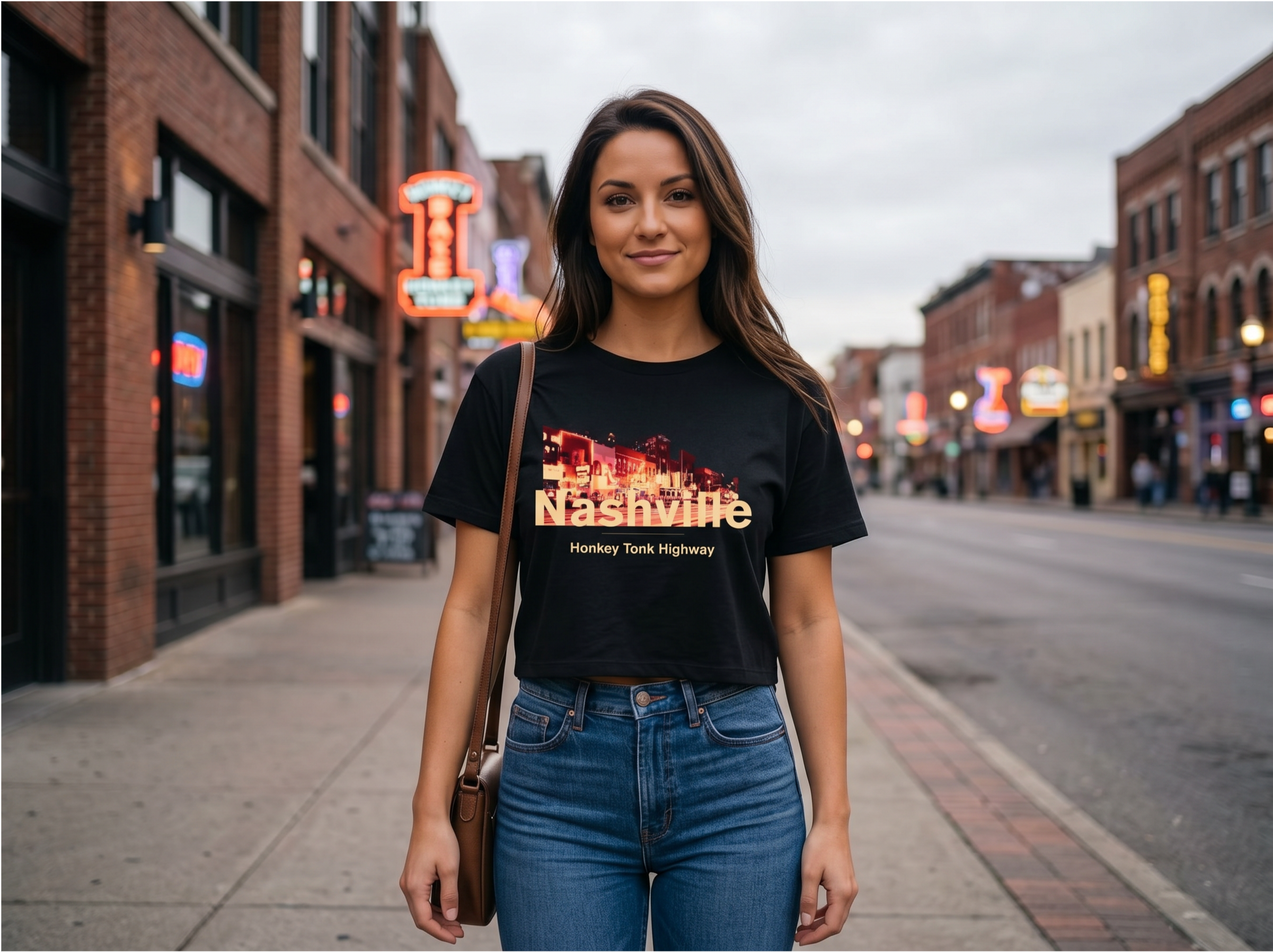 Nashville crop top: Honkey Tonk Highway