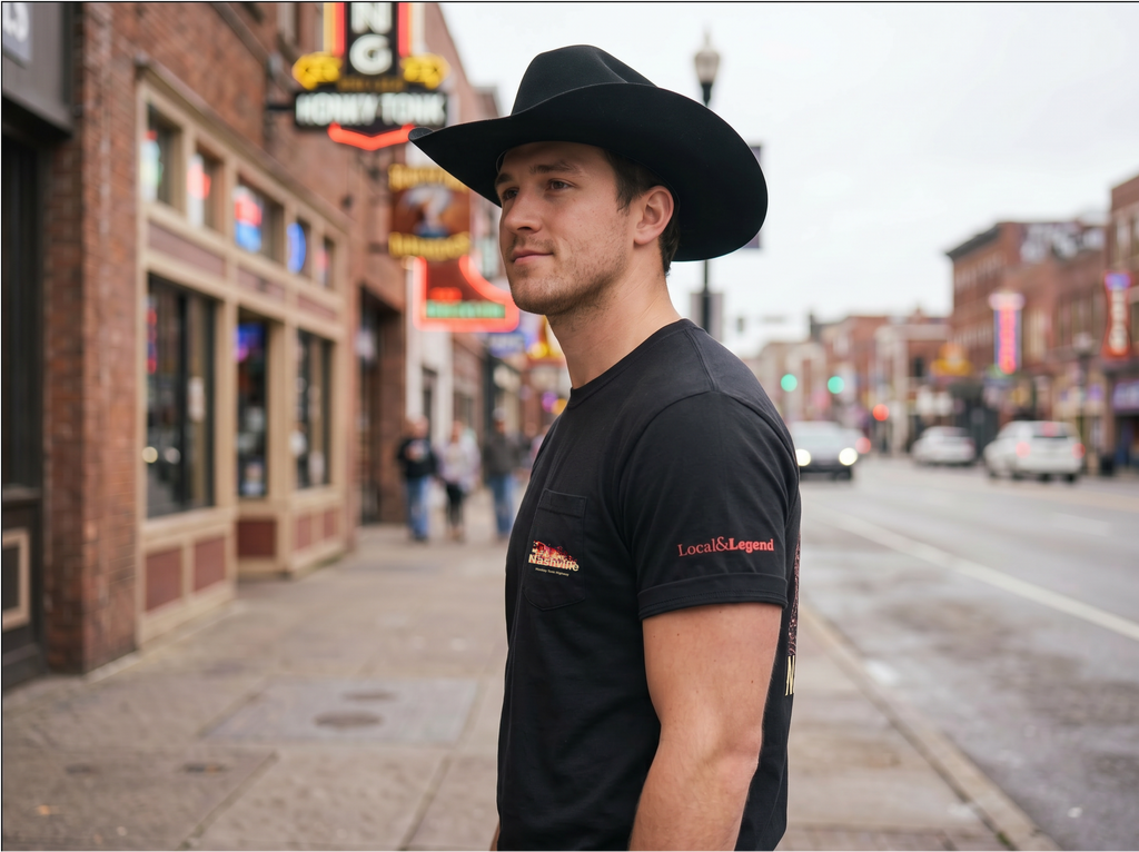 Nashville pocket t-shirt: Honky Tonk Highway