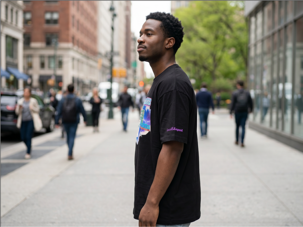 NYC oversized high neck t-shirt: The Five Boroughs